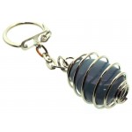 Angelite Gemstone Spiral Keyring