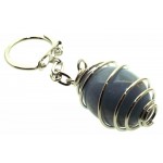 Angelite Gemstone Spiral Keyring