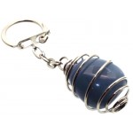 Angelite Gemstone Spiral Keyring