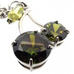 Bling Green Cherry Crystal Keyring