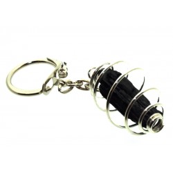 Black Tourmaline Gemstone Mini Spiral Keyring