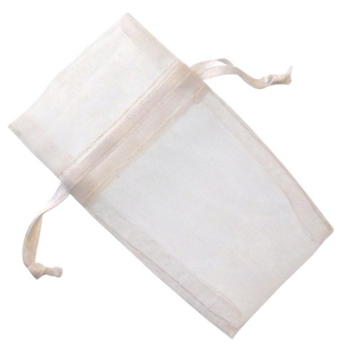 Organza Drawstring Pouch White Small