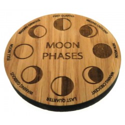 Oak Veneer Moon Phases Crystal Grid Board