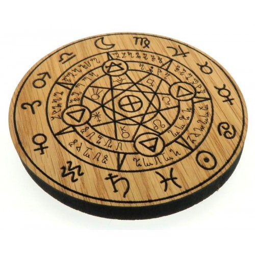 Oak Veneer Planetary Protection Crystal Grid Board