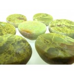 Part Polished Green Opal Gemstone Dragon Egg Half