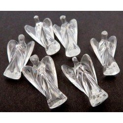 Single Clear Quartz Gemstone Pocket Angel Talisman