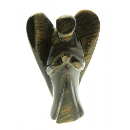 1.5 Inch Tall Tigers Eye Carved Gemstone Angel