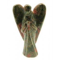 1.5 Inch Tall Unakite Carved Gemstone Angel