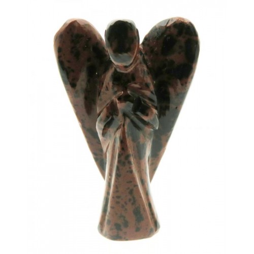 1.5 Inch Tall Mahogany Obsidian Carved Gemstone Angel
