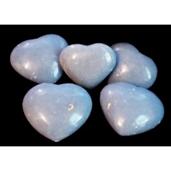 Angelite Gemstone Carved Puff Heart