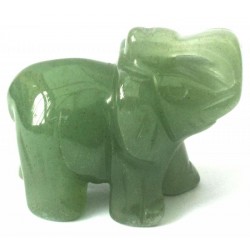 Small Aventurine Carved Gemstone Elephant
