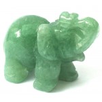 Small Aventurine Carved Gemstone Elephant