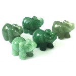 Small Aventurine Carved Gemstone Elephant