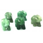 Small Aventurine Carved Gemstone Elephant