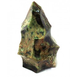 Green Jasper Gemstone Flame Sculpture 01