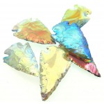 Hand Knapped Aura Quartz Gemstone Arrowhead