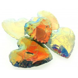 Hand Knapped Aura Quartz Gemstone Heart