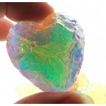 Hand Knapped Aura Quartz Gemstone Heart