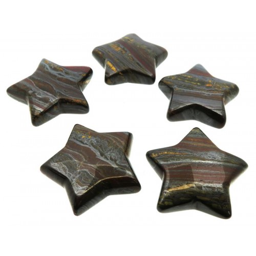 Single Tiger Iron Gemstone Carved Star