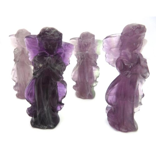 Fluorite Gemstone Carved Angel 03