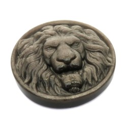 Silver Sheen Obsidian Carved Lion Talisman