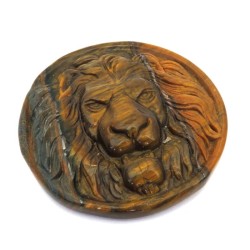 Tigers Eye Carved Lion Talisman 01
