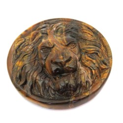 Tigers Eye Carved Lion Talisman 02