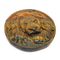 Tigers Eye Carved Lion Talisman 03