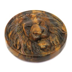Tigers Eye Carved Lion Talisman 04
