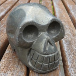 Pyrite Carved Skull Short Design 01