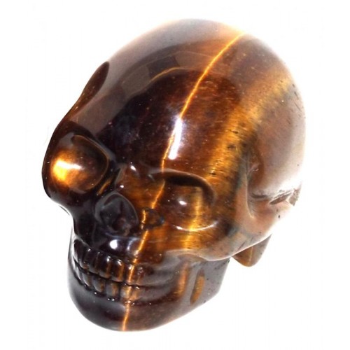 Tigers Eye Carved Gemstone Skull 01