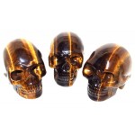 Tigers Eye Carved Gemstone Skull 01