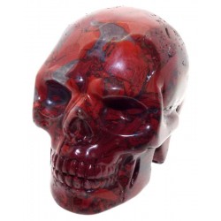 Red Jasper Carved Gemstone Skull 01