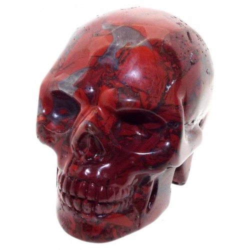 Red Jasper Carved Gemstone Skull 01