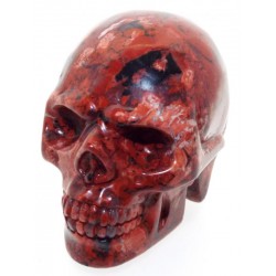 Red Jasper Carved Gemstone Skull 02