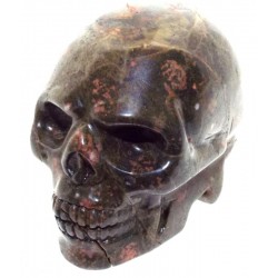 Unakite Carved Gemstone Skull 01