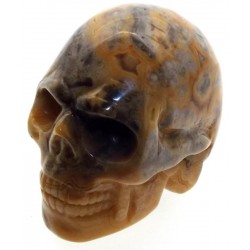 Crazy Lace Jasper Carved Gemstone Skull 03