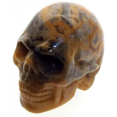 Crazy Lace Jasper Carved Gemstone Skull 03