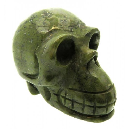 Tintagel Serpentine Long Carved Gemstone Skull