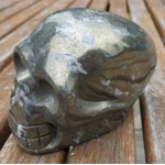 Pyrite Carved Skull Long Design 02