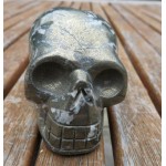 Pyrite Carved Skull Long Design 02