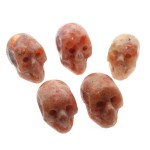 Sunstone Gemstone Carved Mini Skull