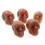 Sunstone Gemstone Carved Mini Skull