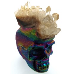 Titanium Aura Quartz Skull 03