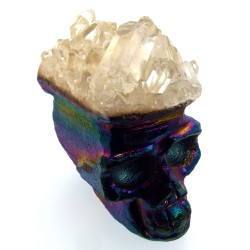 Titanium Aura Quartz Skull 04