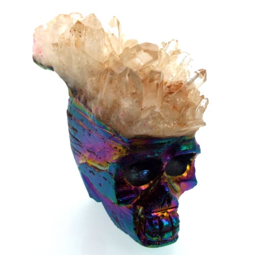 Titanium Aura Quartz Skull 06