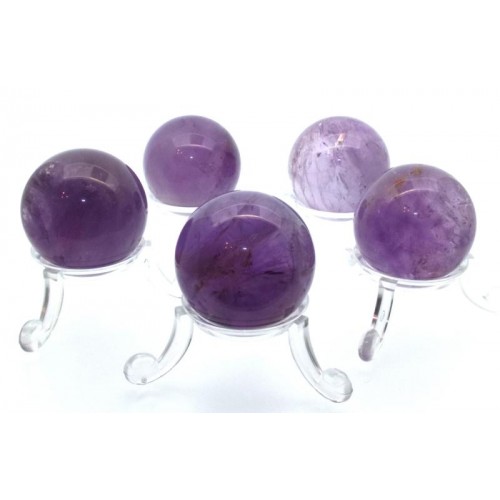 Amethyst Gemstone Sphere 33mm with Stand