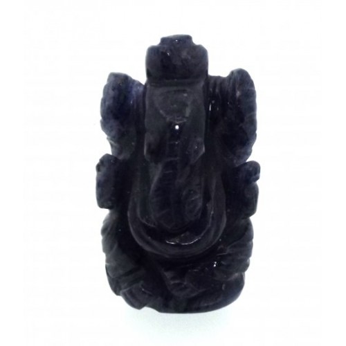Iolite Carved Ganesha Design 3
