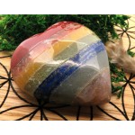 Carved Seven Chakra Gemstone Heart