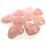 Rose Quartz Gemstone Mini Carved Puff Heart with Pouch